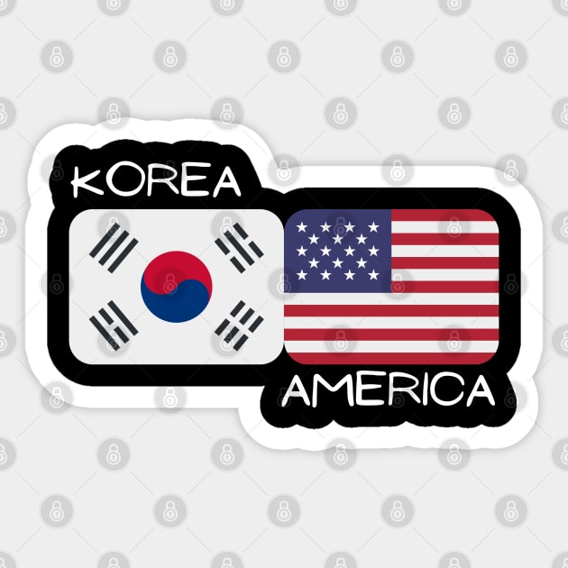 Korean American - Korea, America Sticker by The Korean Rage